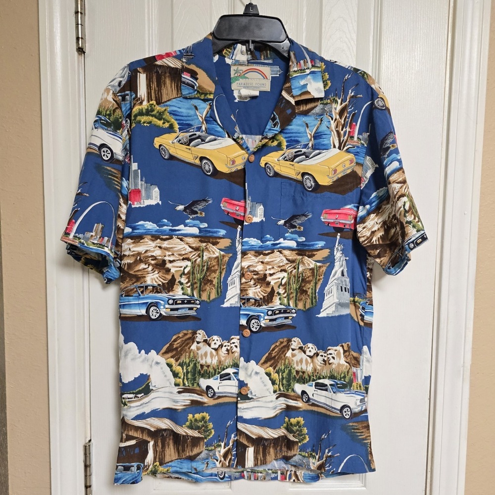 PARADISE FOUND Hawaiian Shirt Men S Mount Rushmore Bald Eagle Statue Of Liberty